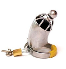 The Houdini Ceeehrome-Plated Chastity Device with Urethral Stretching Penis Plug