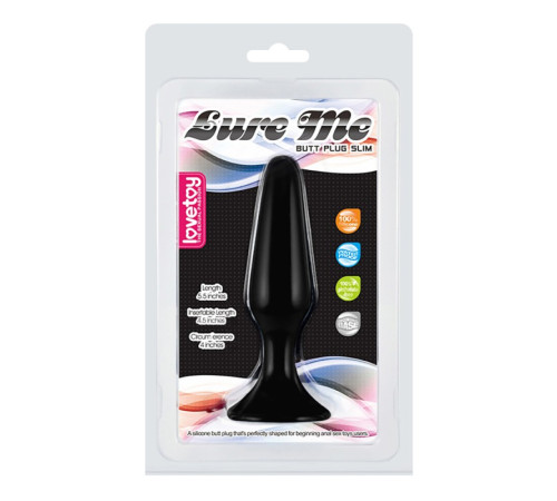 Черная особиста пробка Lure Me Silicone Anal Plug Large