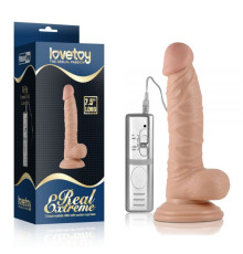 Реалистичный вибратор на присоске с пультом управления Real Extreme Vibrating Dildo 7.5