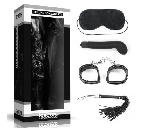 Набор для уальных ігор игр Deluxe Bondage Kit (маска, вибратор, наручники, плеть)