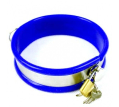 Stainless Steel Neck Collar Adjustable LARGE SIZE BLUE