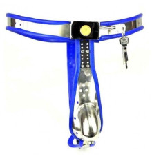 Мужской пояс  Model-T Stainless Steel Premium Chastity Device Blue