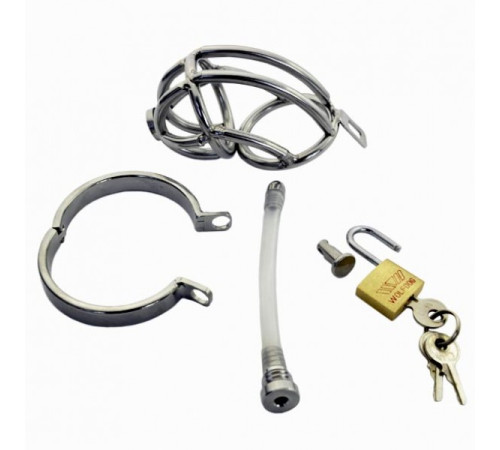 The Captus Stainless Steel Chastity with Urethral Stretching Penis Plug ZA143