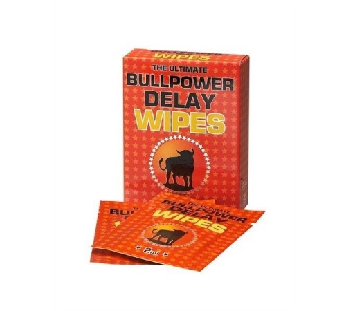 Салфетки для задержки эякуляции Bull Power Wipes, 6шт по 2мл