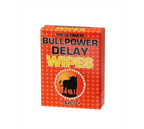 Салфетки для задержки эякуляции Bull Power Wipes, 6шт по 2мл