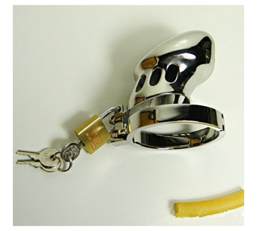 Stainless Steel Master Series Chastity Cage with one 45 mm Steel Rolling Ring