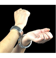 Stainless Steel Cross Fixed Bondage Handcuffs With Allen Driver & Screw