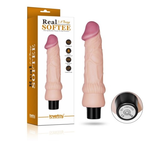 Масажер мультискоростной телесный Real Softee Vibrating Dildo