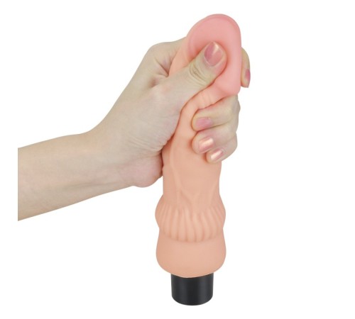 Масажер мультискоростной телесный Real Softee Vibrating Dildo