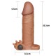 Супер реалистичная насадка с вибропулей Pleasure X Tender Vibrating Penis Sleeve Brown