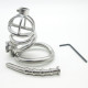 Stainless Steel Male Chastity device Cock Cage With Curve Cock Ring Urethral Catheter