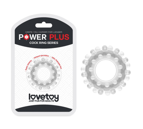 Силиконовое кольцо эрекционное прозрачное Power Plus Cockring