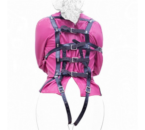 Смирительная рубашка розовая для полного контроля партнера Adjustable Restraint Straitjacket