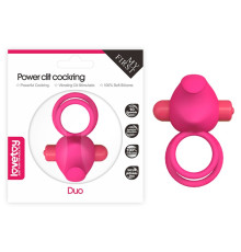 Вибро-насадка для пениса с эрекционными кольцами Power Clit Duo Silicone Cockring Pink