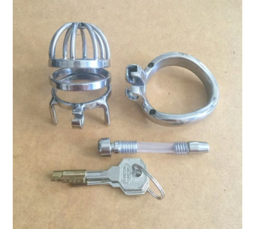 Stainless Steel Male Urethral Tube Chastity Device / Stainless Steel Chastity Cage