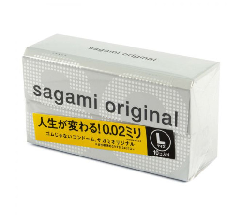 Полиуретановые презервативы Sagami размер L 0.02мм, 10 шт