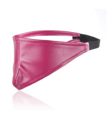 Розовая маска для интимных игр Soft PU Leather Blindfold