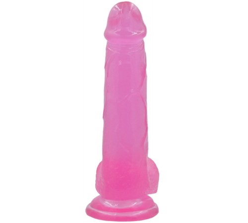 Фаллоимитатор на присоске розовый Jelly Studs Crystal Dildo Large