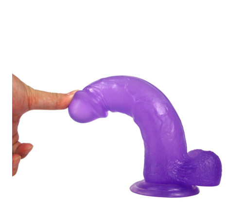 Фаллоимитатор на присоске фиолетовый Jelly Studs Crystal Dildo Large