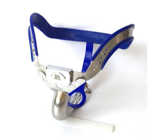 Male Chastity belt / Ergonomic stainless steel chastity belt - BLUE