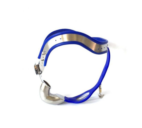 Male Chastity belt / Ergonomic stainless steel chastity belt - BLUE