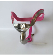 Male Chastity belt / Ergonomic stainless steel chastity belt - PINK