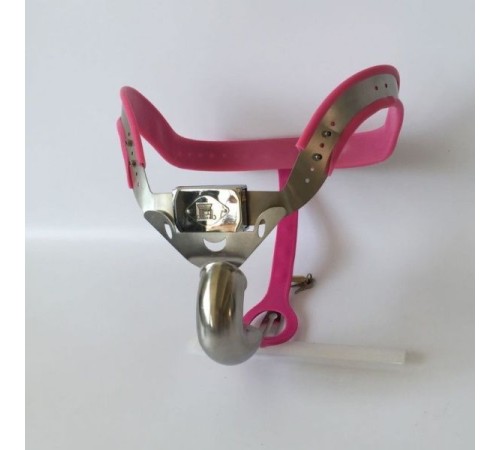 Male Chastity belt / Ergonomic stainless steel chastity belt - PINK