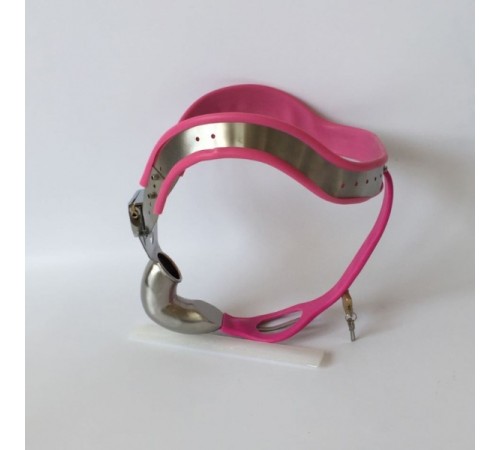 Male Chastity belt / Ergonomic stainless steel chastity belt - PINK