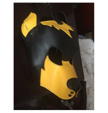 Yellow / Black Leather Dog Hood