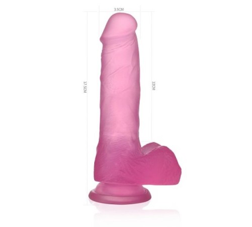 Силиконовый масажер розовый Jelly Studs Crystal Dildo Medium