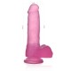 Силиконовый масажер розовый Jelly Studs Crystal Dildo Medium