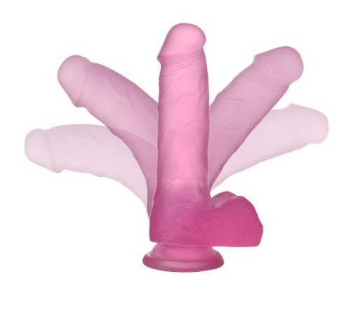 Силиконовый масажер розовый Jelly Studs Crystal Dildo Medium