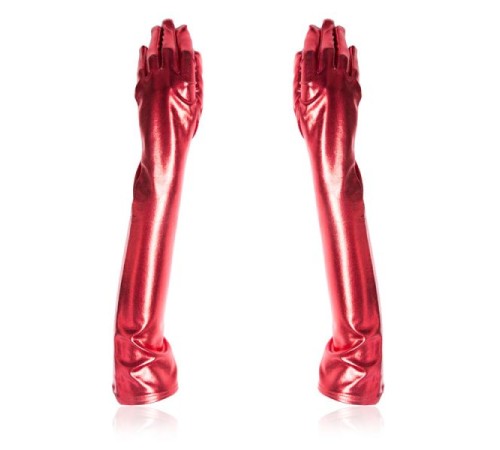 Длинные перчатки по локоть Fetish Five Fingers Gloves Red