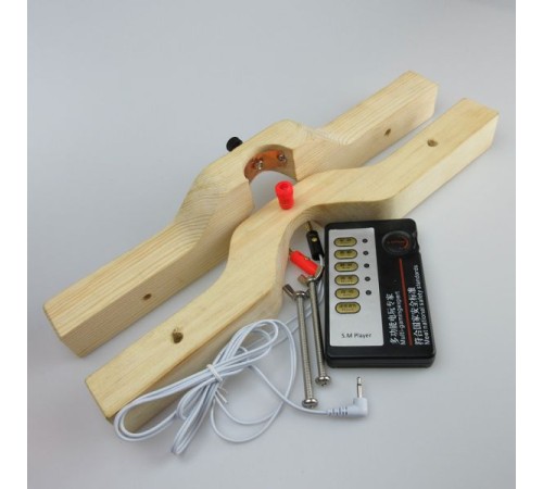 Electro-sex wooden penis / scrotum clamp - L