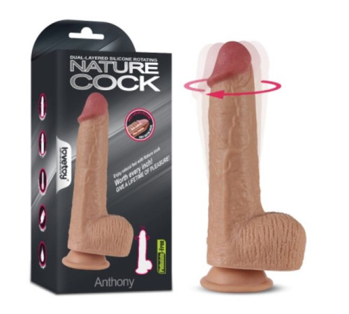 Вращающийся двухслойный вибратор Dual layered Silicone Rotating Nature Cock Anthony 8.5