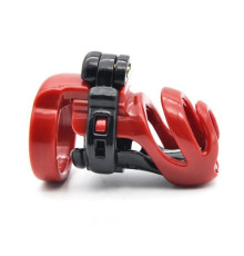 Standard Red Resin Male Chastity Cage - Includes 4 Rings