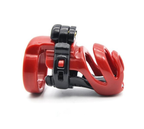 Standard Red Resin Male Chastity Cage - Includes 4 Rings