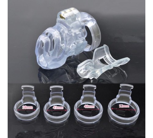 Small Red Resin Male Chastity Cage - Includes 4 RingsSmall Clear Resin Male Chastity Cage - Includes 4 Rings