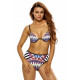 Multicolor Tribal Print 2pcs High Waist Swimsuit