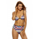 Multicolor Tribal Print 2pcs High Waist Swimsuit