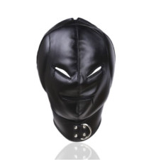 PU-Leather Hood Ears Padding Mouth and Eyes Zipper