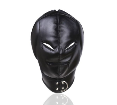 PU-Leather Hood Ears Padding Mouth and Eyes Zipper