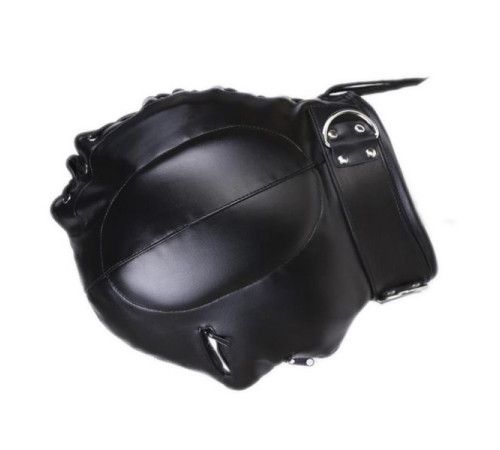 PU-Leather Hood Ears Padding Mouth and Eyes Zipper