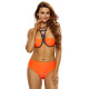 Orange High Neck Cross Back High Waist Swimsuit