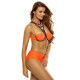 Orange High Neck Cross Back High Waist Swimsuit