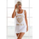 White Graphic Tank Swim Cover Up Dress