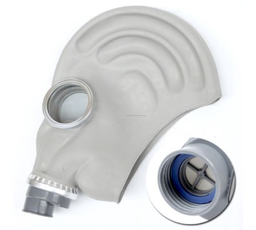 Rubber Hood White Gas Mask