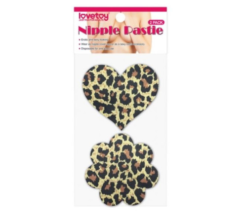 Леопардовые стикини сердечко и цветочек Leopard Sexy Nipple Pasties, 2 пары