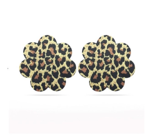 Леопардовые стикини сердечко и цветочек Leopard Sexy Nipple Pasties, 2 пары