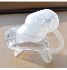 Male Silicone spikes Cage With fixed Resin Ring Chastity Device Standard